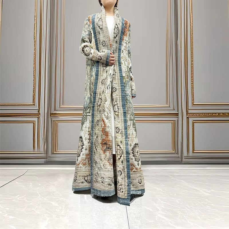 2025 Latest Women's Elegant Abaya – Stretch, Plus Size, Printed, Arabic Traditional, Pleated