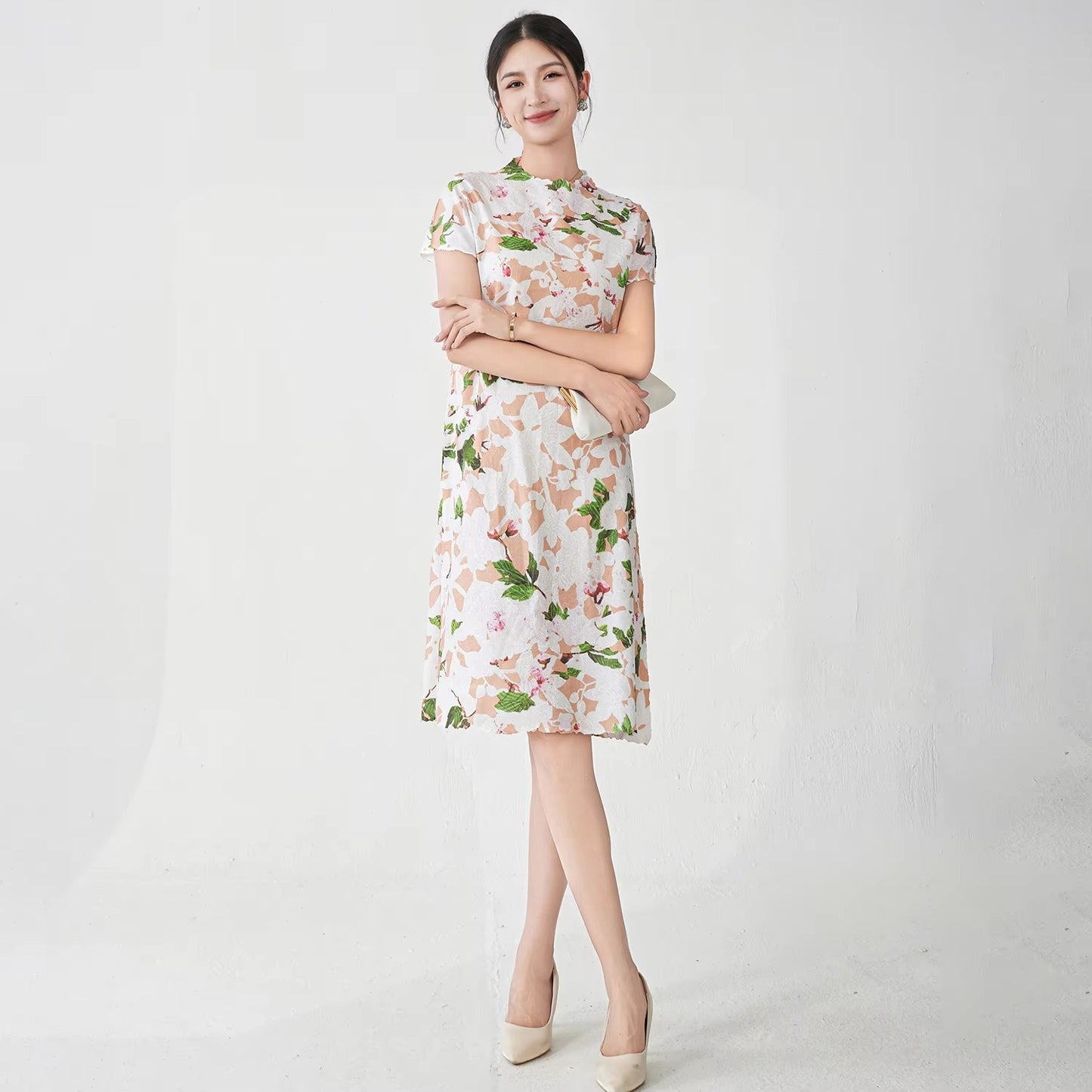 Wholesale Women's Summer Midi Dress – Elegant, Pleated, Fast Dispatch