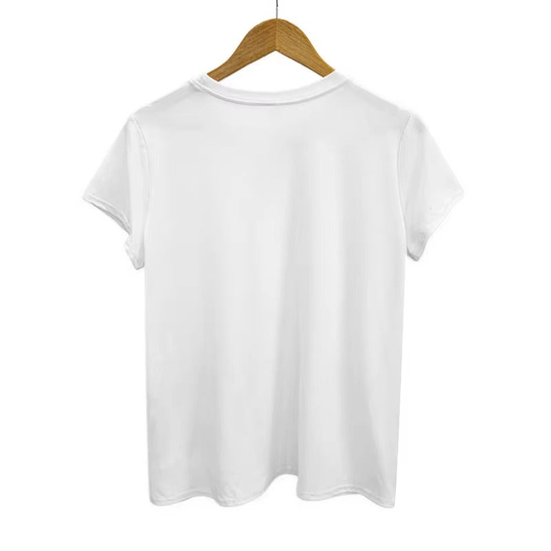 Wholesale High-Quality Women's T-shirt – White, Graffiti Minimalist, White Label