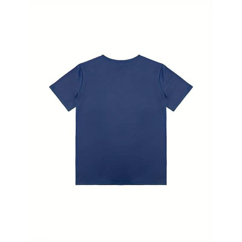 Wholesale High-Quality Women's Formal T-shirt – Blue, Minimalist, Casual Letter Pattern