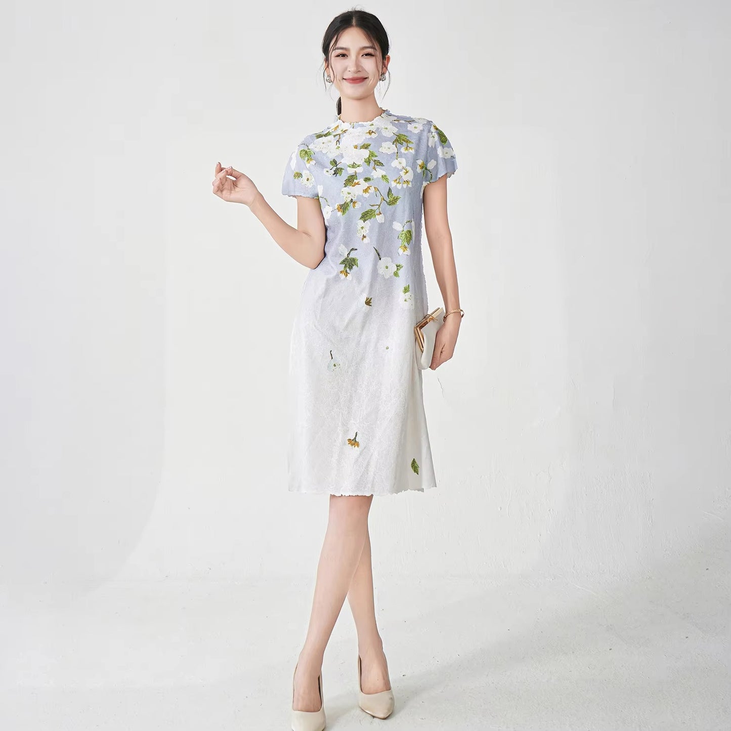 Wholesale Women's Summer Midi Dress – Elegant, Pleated, Fast Dispatch