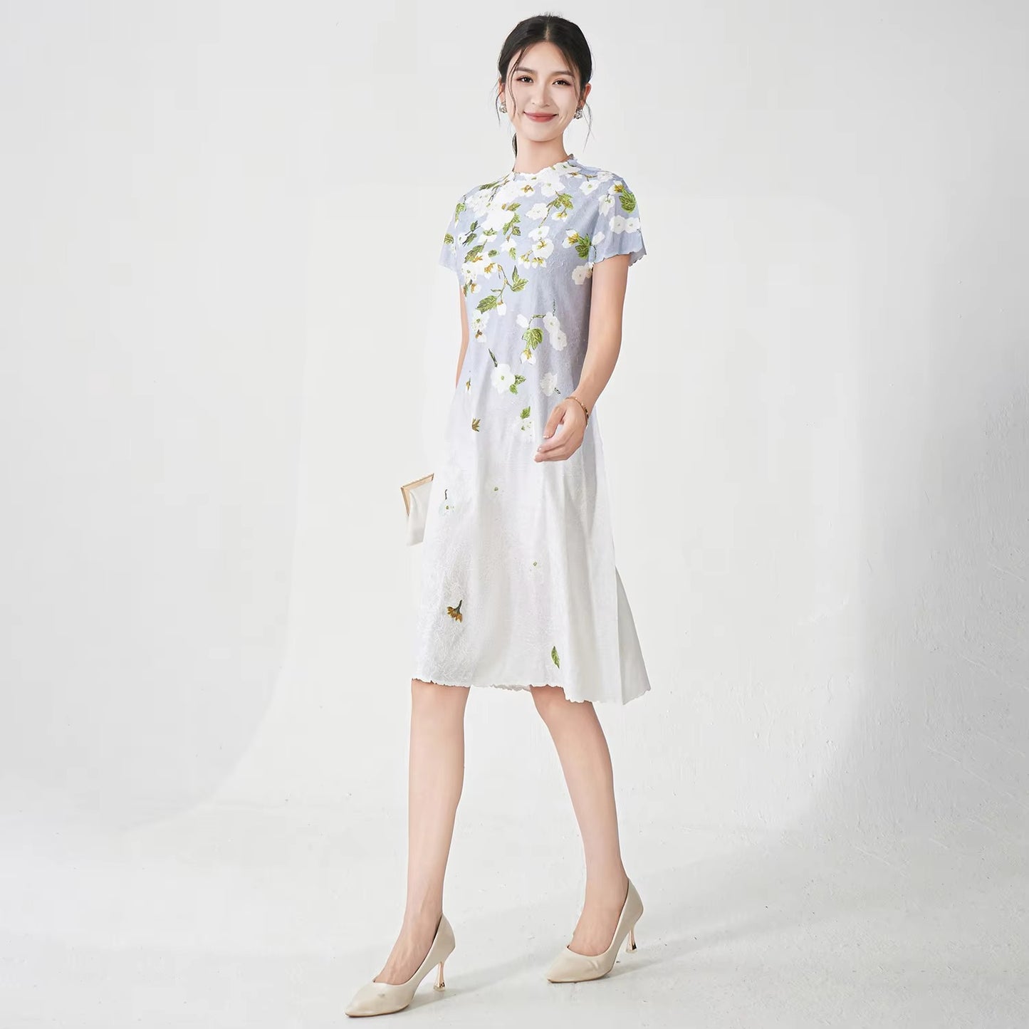 Wholesale Women's Summer Midi Dress – Elegant, Pleated, Fast Dispatch