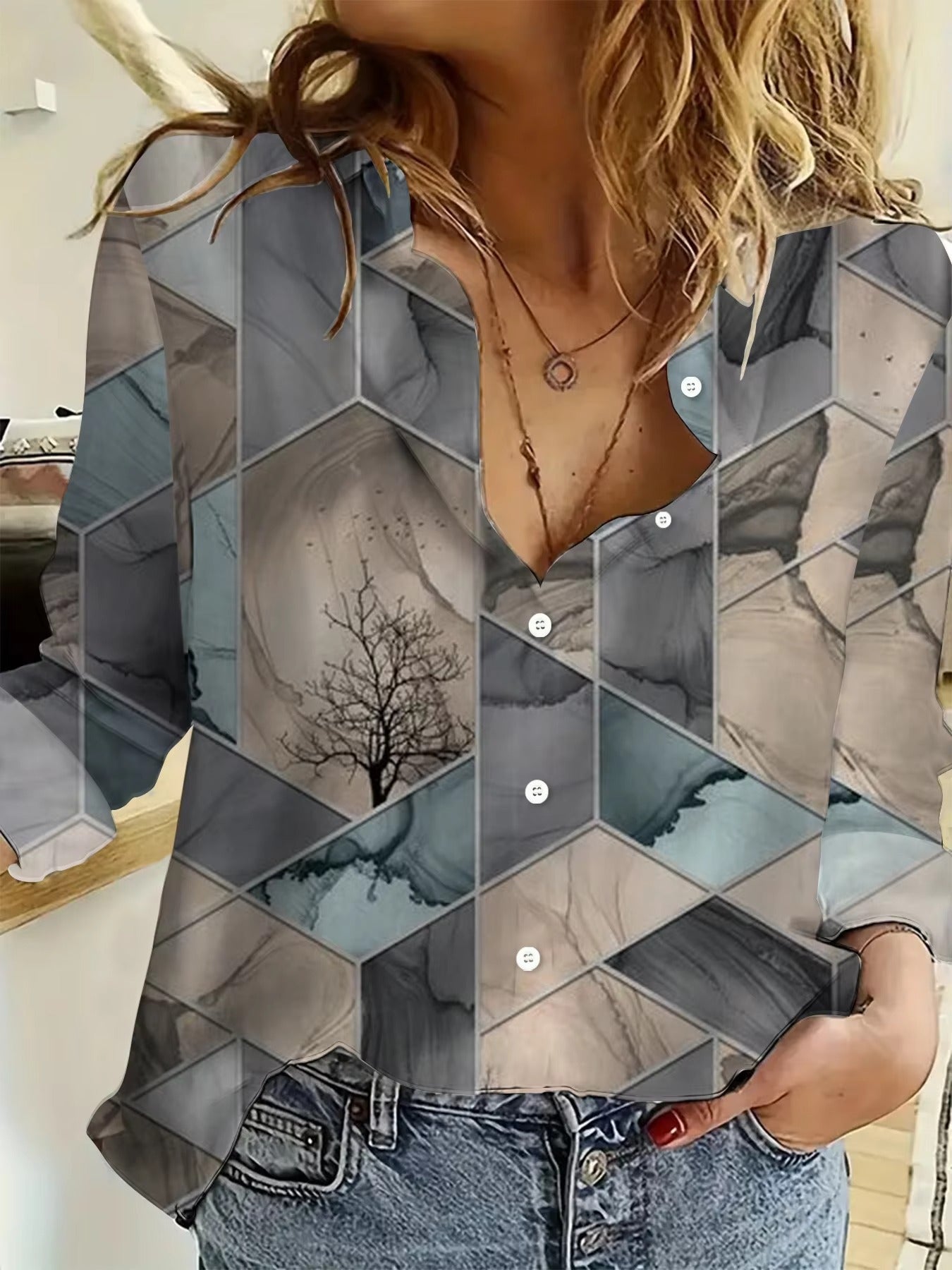 New Explosive Women's Blouse – V-neck, Comfortable Premium Fabric, Elegant