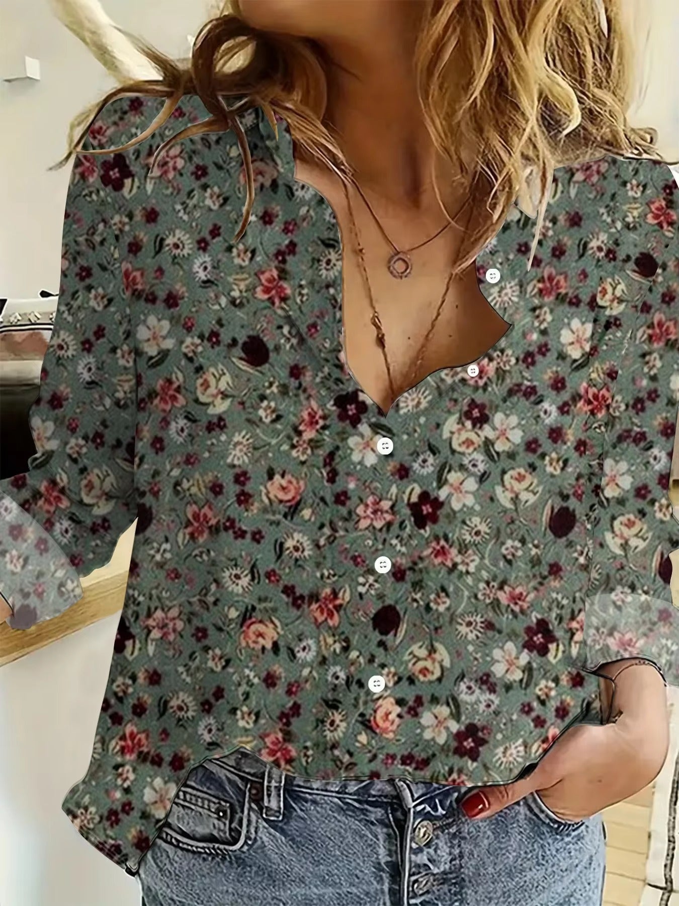 New Explosive Women's Blouse – V-neck, Comfortable Premium Fabric, Elegant