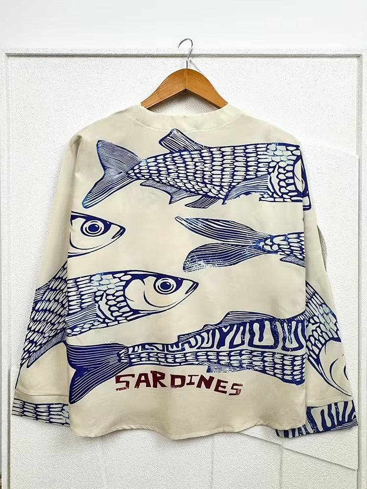 642# Women's Blouse – V-neck, Beach Casual, Hawaiian Print, Plus Size