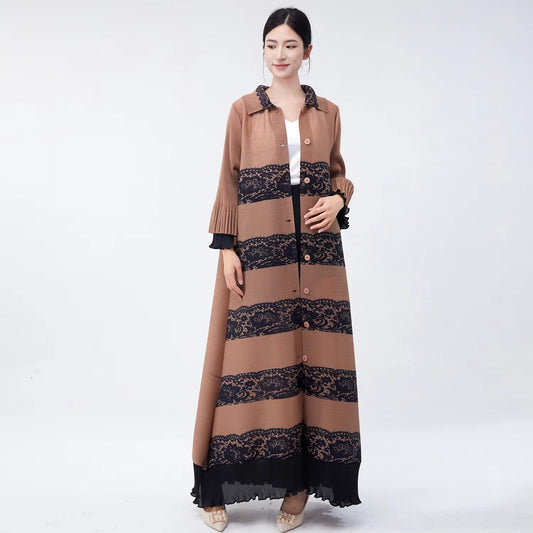 Wholesale Women's Pleated Abaya – High-Quality, Fashionable, Casual, Loose Shirt Style