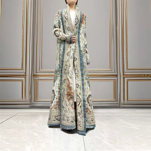 2025 Latest Women's Elegant Abaya – Stretch, Plus Size, Printed, Arabic Traditional, Pleated
