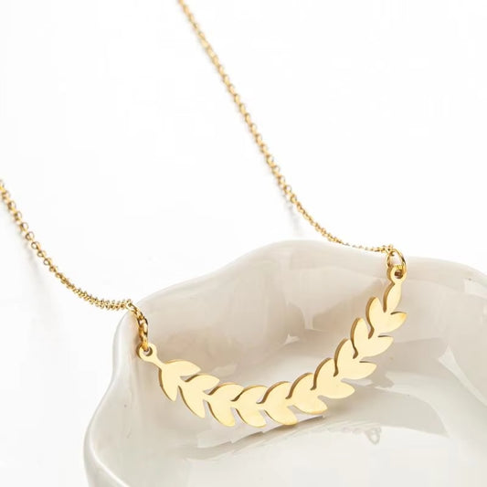 Fashion Ladies' Versatile Plant Pendant Necklace – Leaf & Diamond Cross Design, Jewelry