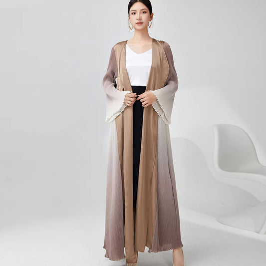 2025 Latest Women's Pleated Abaya – Free Size, High-Quality Polyester, Fashionable