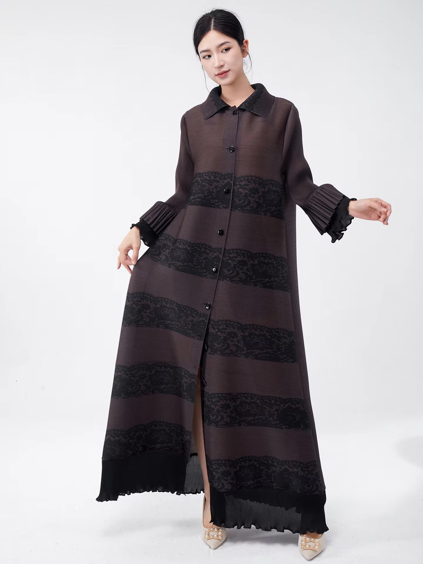 Wholesale Women's Pleated Abaya – High-Quality, Fashionable, Casual, Loose Shirt Style