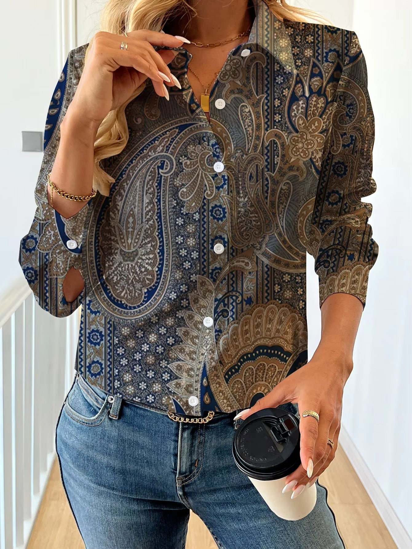 Stock Available Women's Blouses & Shirts – Comfortable Fabric, Digital Printing, Formal